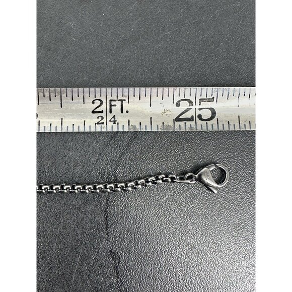 David Yurman Sterling Silver Black Diamonds Tag 31mm Chain 25” - Picture 4 of 16